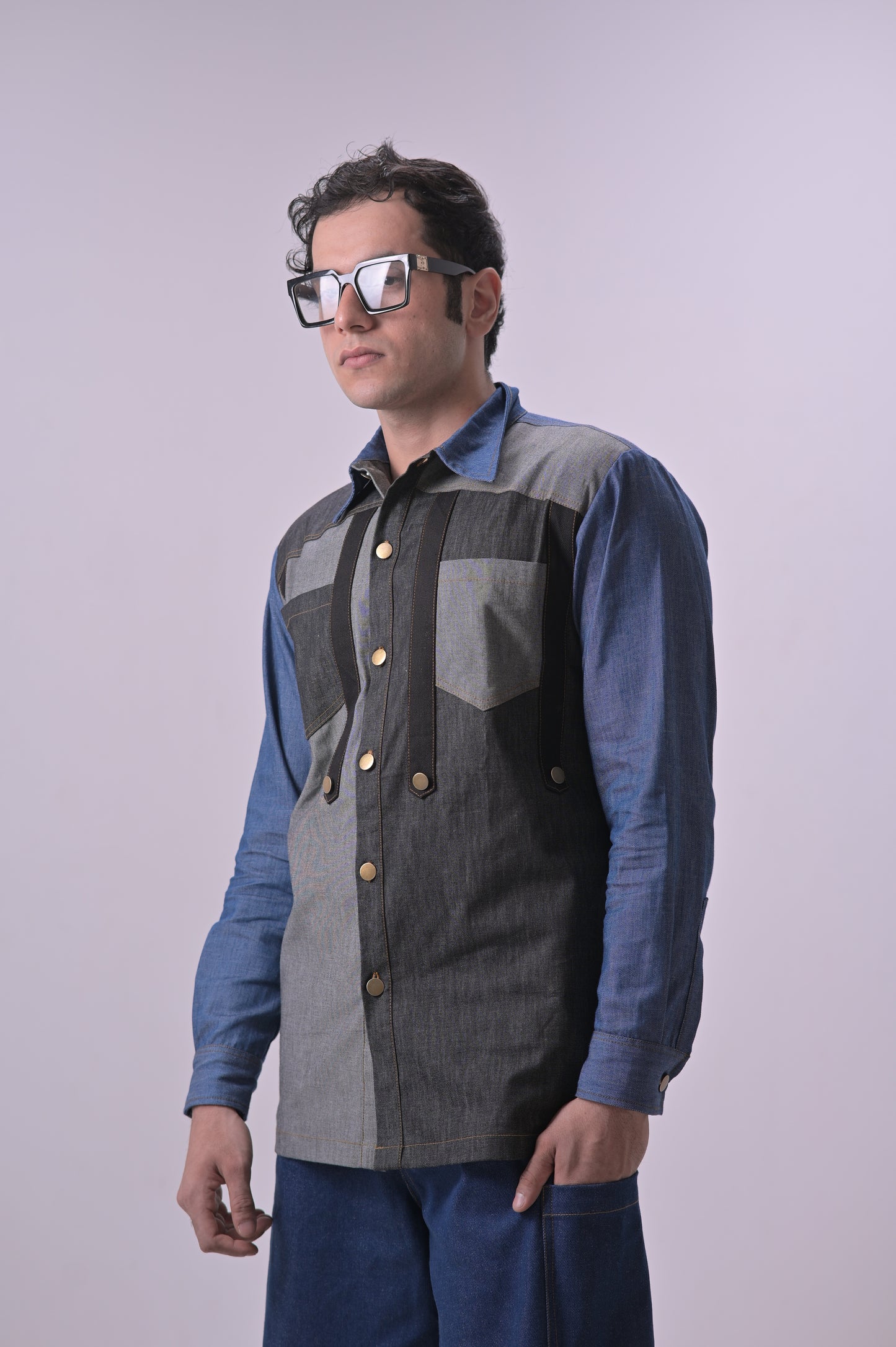 Denim Blue Grey Shirt
