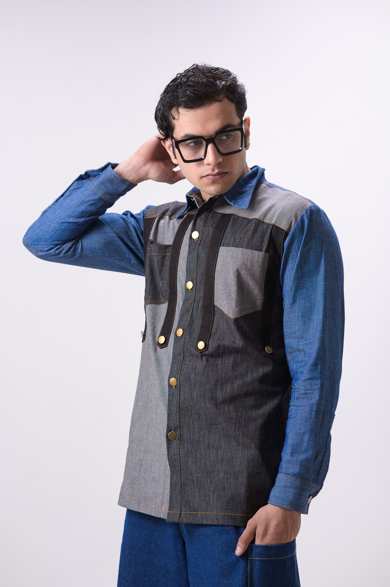 Denim Blue Grey Shirt