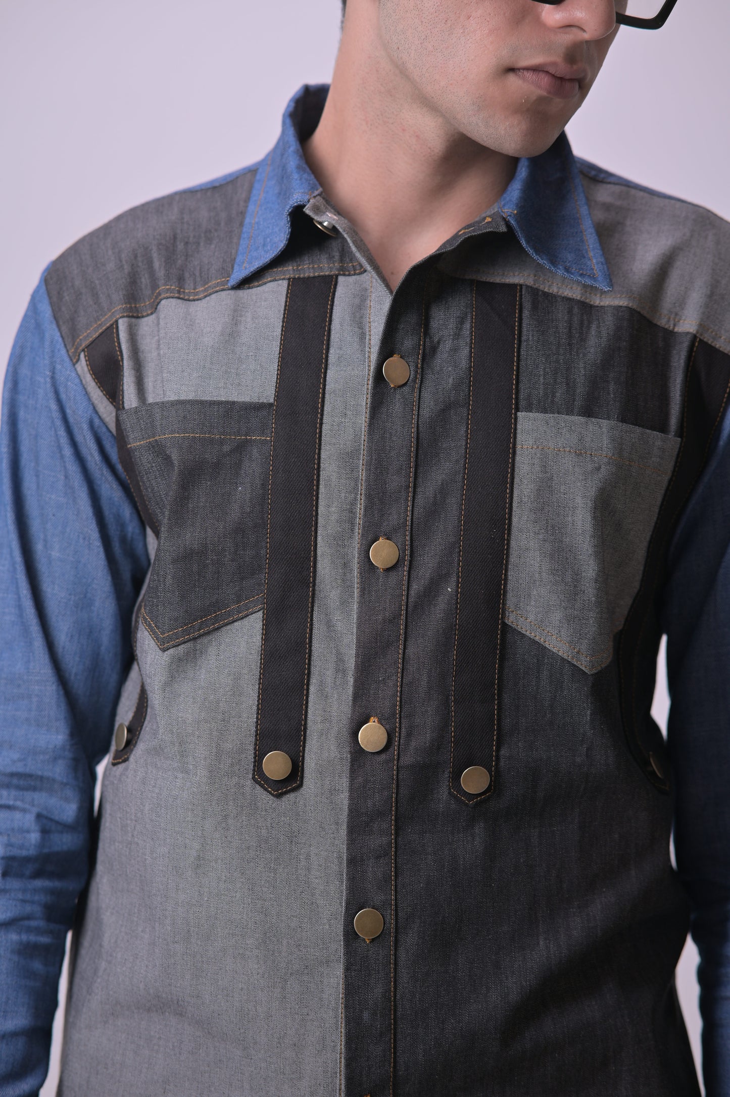 Denim Blue Grey Shirt