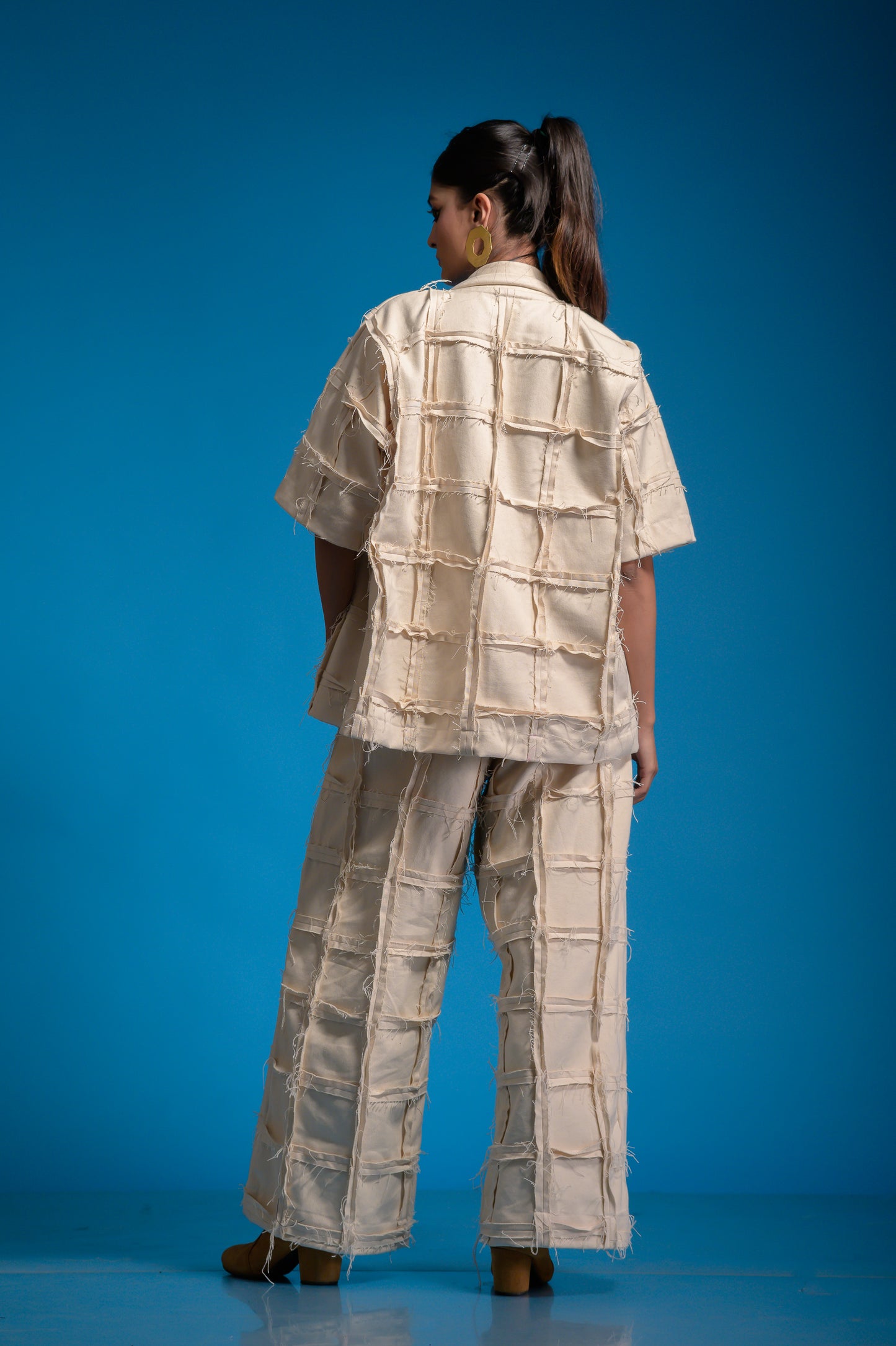 Off-white Denim UNISEX Checkered Set
