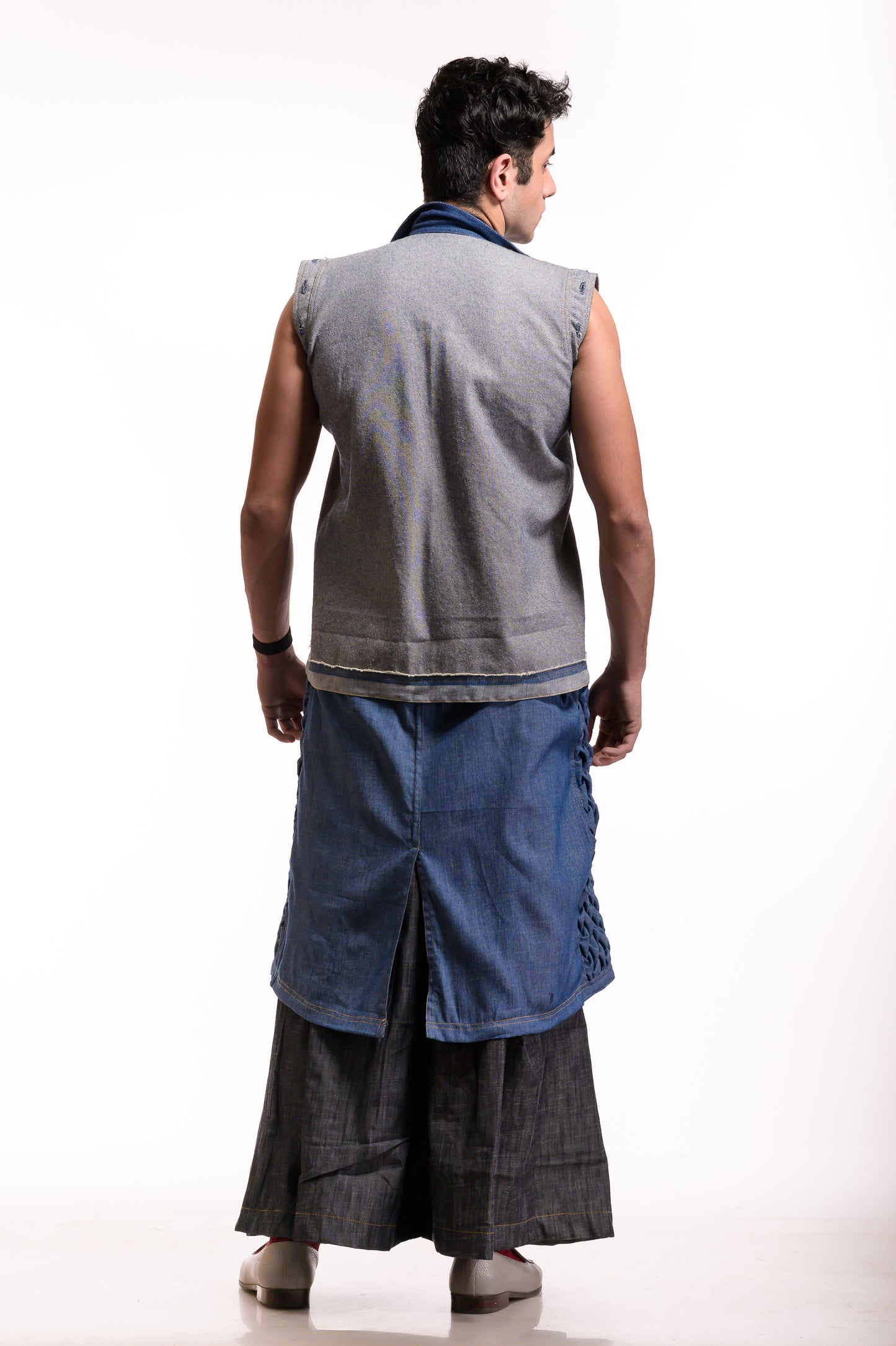 Denim Overlay Long Jacket