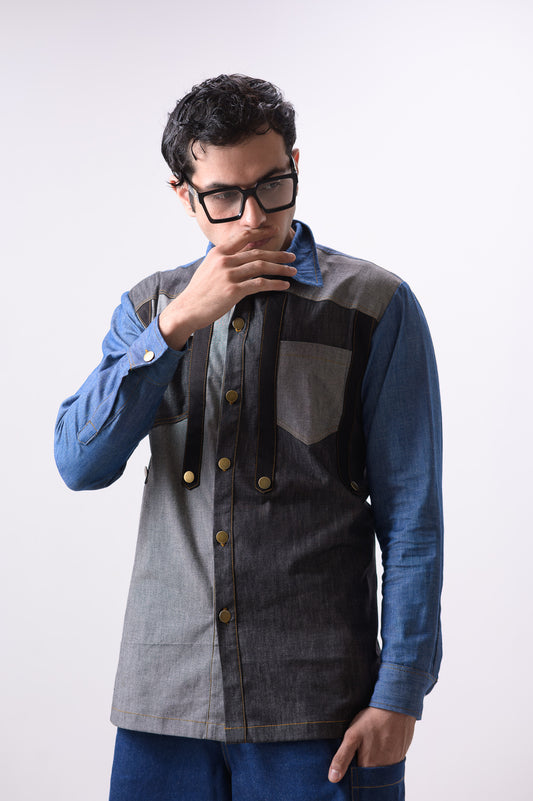 Denim Blue Grey Shirt